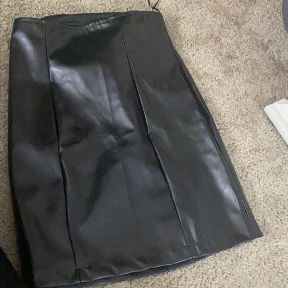 Faux leather skirt